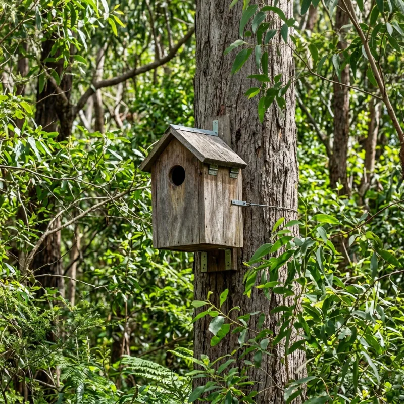 Animal nesting box installed as a humane alternative to a Wandana Heights roof cavity