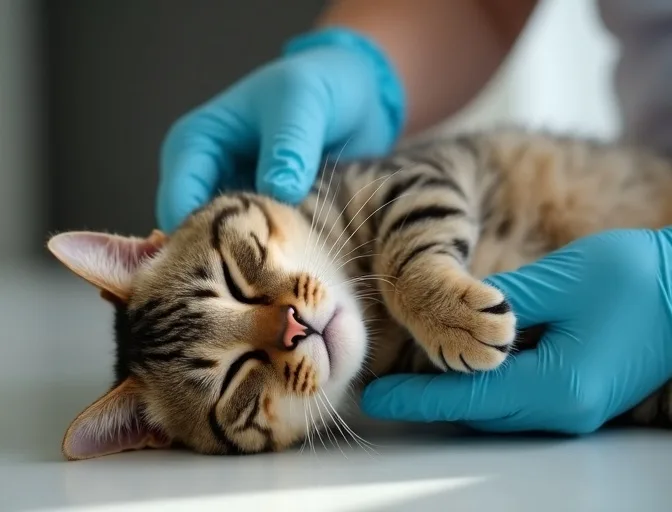 Specialist carefully handling a deceased cat with dignity in Wandana Heights